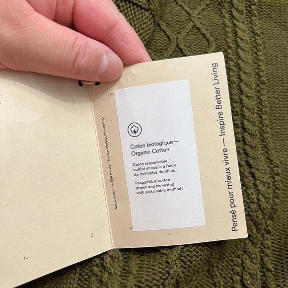 NWT - Frank & Oak Men’s Organic Cotton Cable Knit Sweater - Size XL - Picture 12 of 13